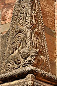 Bagan Myanmar. Sulamani temple. Makara, ogres and other stucco ornaments. 